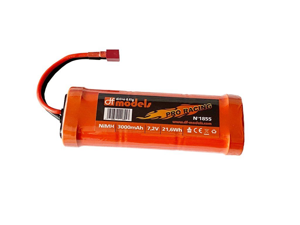Pack de course DF-Models NiMh 7,2 V 3 000 mAh avec prise en T - 1855
