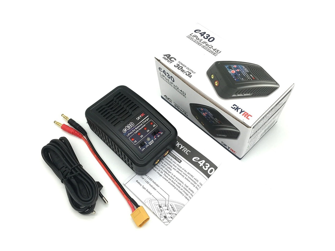 SkyRC e430 LiPo / LiFe Balance Charger 2–4S – 30W / 3A