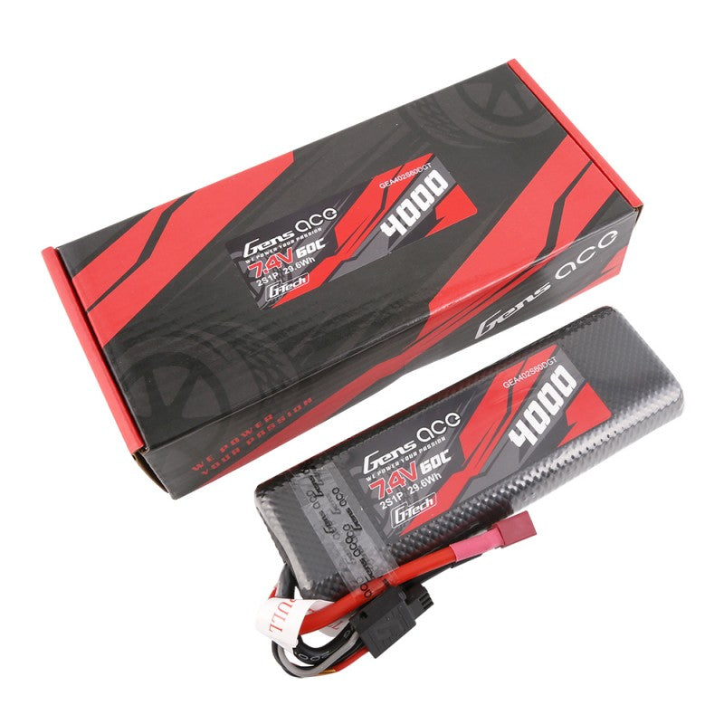 Batterie LiPo 2S 7,4 V - 4000 mAh - 60C (Deans) GensAce Bashing, 139 x 47 x 23 mm, 225 g, G-Tech