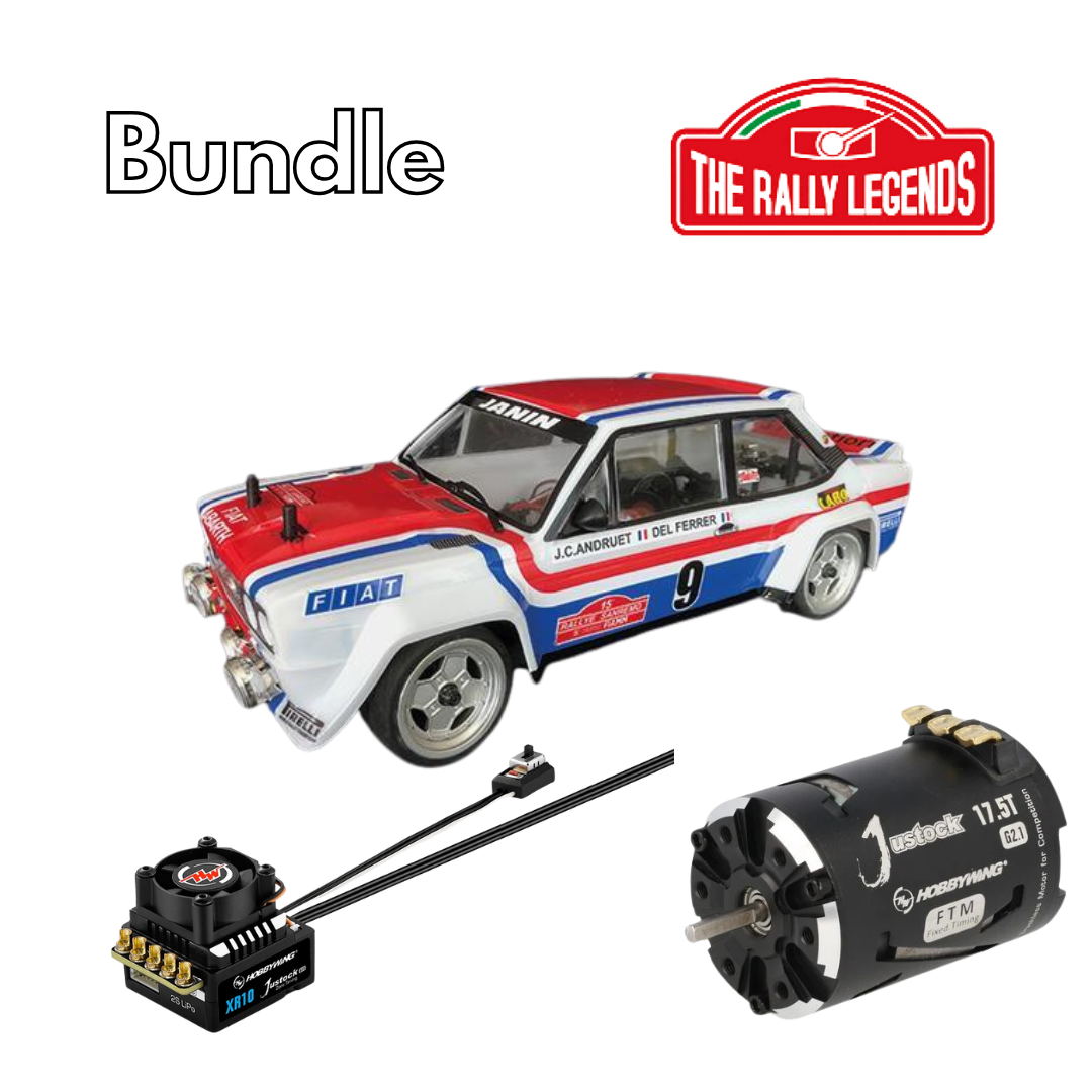 Rally Legends Fiat 131 Abarth Fiat France - 1:10 RTR combo with Justock 17.5T 3650 SD G2.1+ Justock G3S ESC set - RCXX - RC Racing Shop | RC Models | Tuning & Spare Parts for Professionals