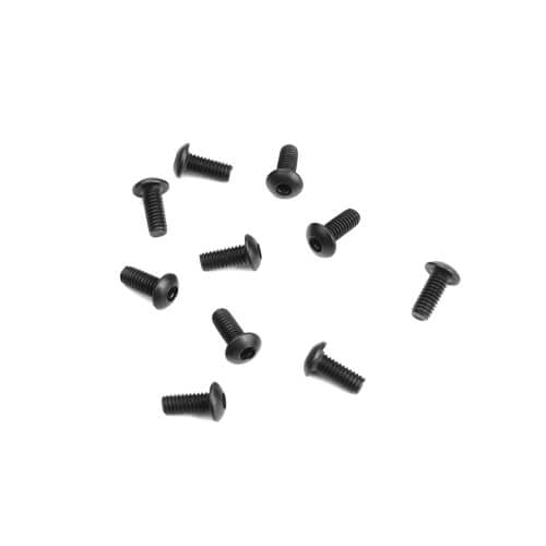 Tekno M2.5x6mm Button Head Screws (black, 10pcs) - TKR1463