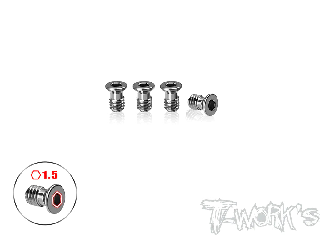 T-Works TP-800R-B 64 Titanium Damper Vertically Screw for Awesomatix A800R - 4pcs. - RCXX - rc racing for professionals