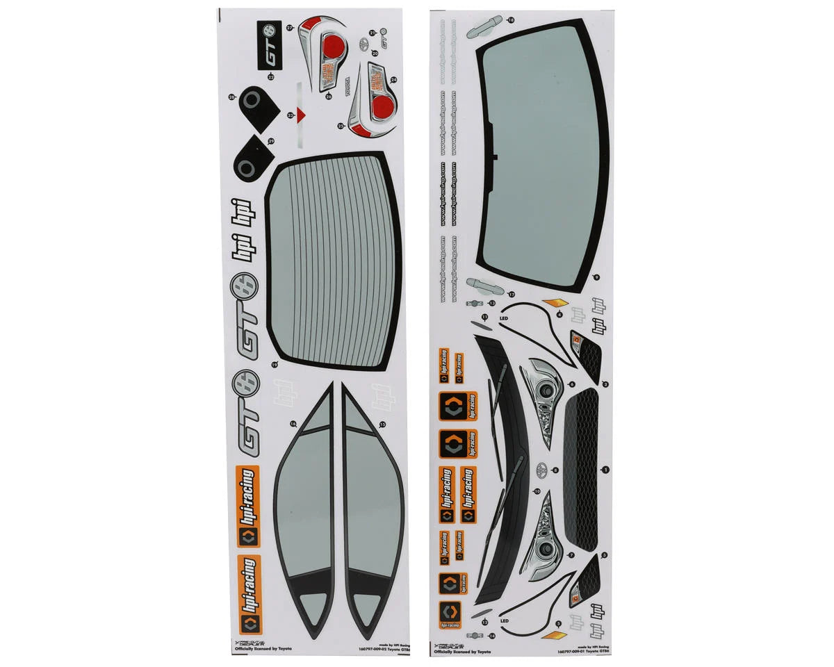 Carrosserie de voiture de tourisme HPI 1/10 Toyota GT86 en polycarbonate (transparente) (200 mm)