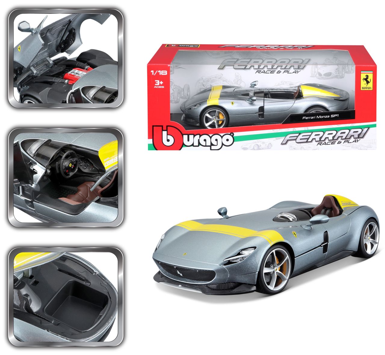 Ferrari R&P Monza SP1 1/18 silber - RCXX - RC Racing Shop | RC Models | Tuning & Spare Parts for Professionals