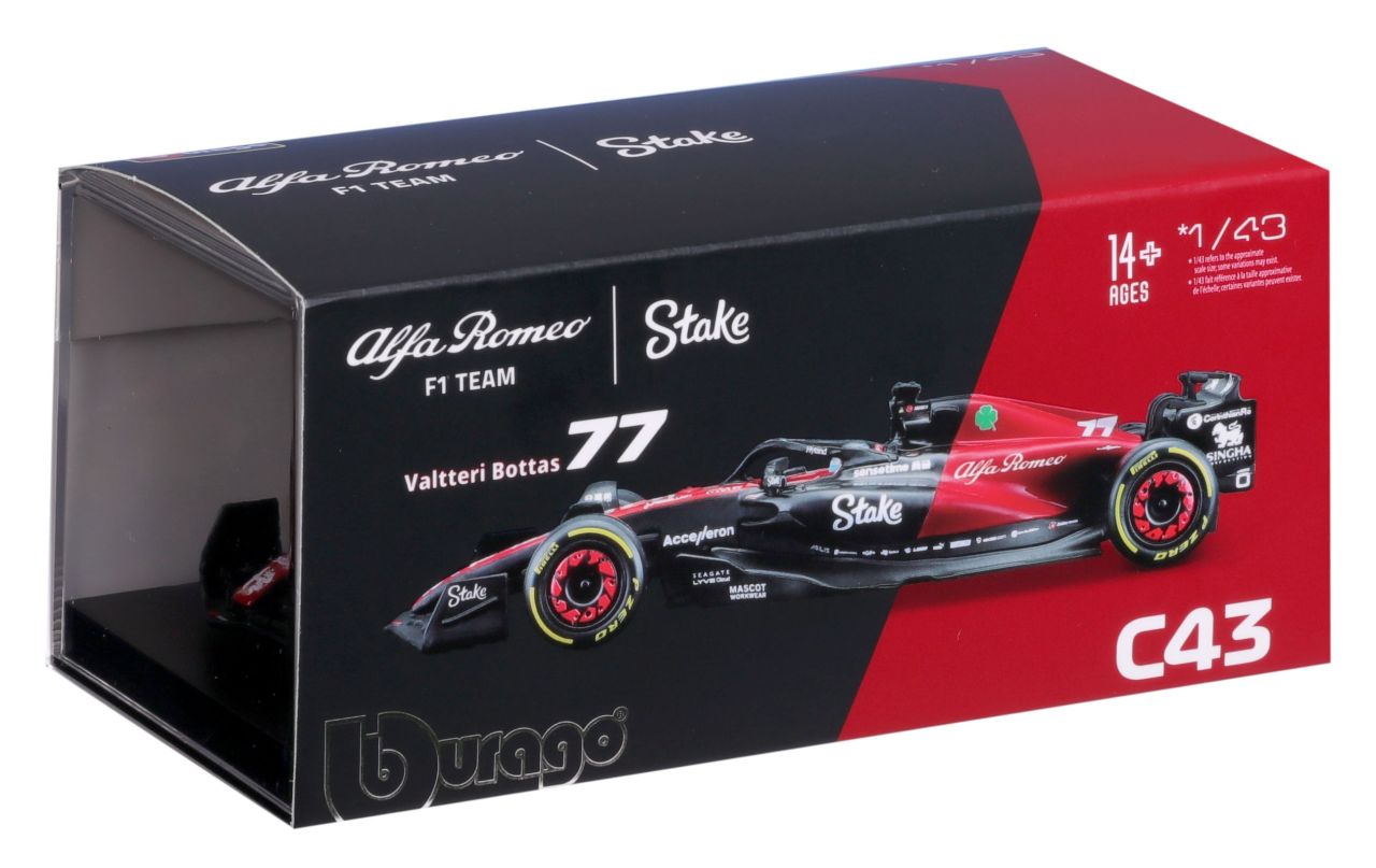 Alfa Romeo F1 Team Stake C43 1/43 Bottas 2023 - RCXX - RC Racing Shop | RC Models | Tuning & Spare Parts for Professionals