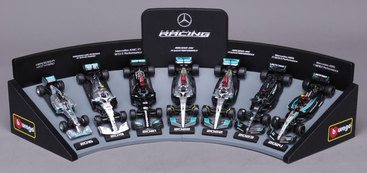 F1 7er-Set Displaykurve Mercedes AMG Petronas 1/43 - RCXX - RC Racing Shop | RC Models | Tuning & Spare Parts for Professionals