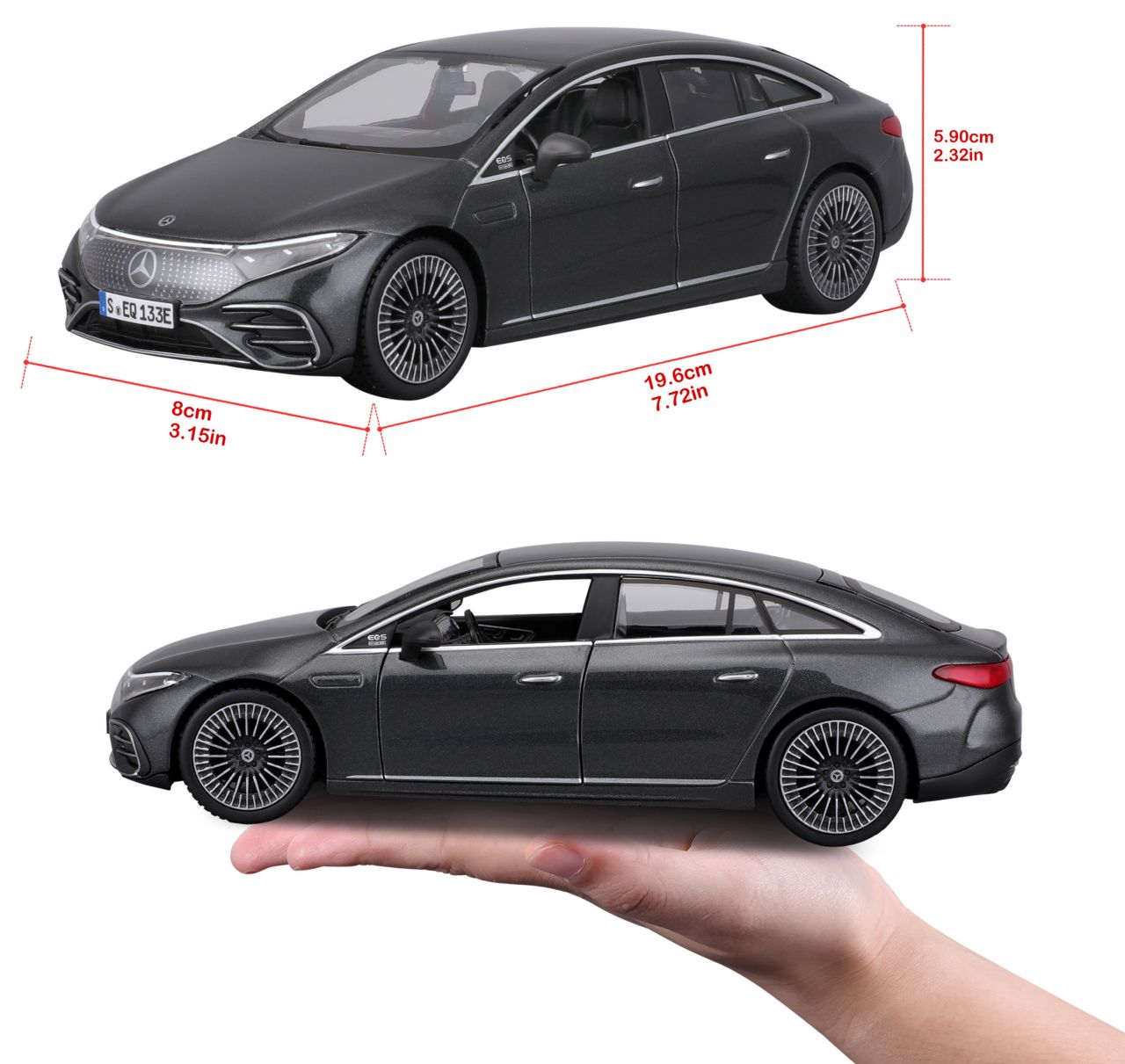 Mercedes-Benz EQS 2020 1/24 grau - RCXX - RC Racing Shop | RC Models | Tuning & Spare Parts for Professionals