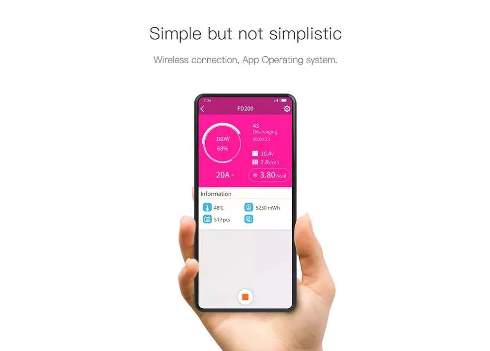 ISDT FD-200 Smart Discharger 2-8 Cell Batteries - 200W / 25A / Wireless APP Control - RCXX - rc racing for professionals