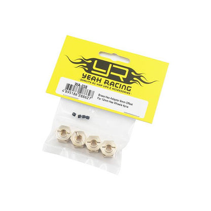 Adaptateur hexagonal en laiton, déport de 9 mm, 7,8 g l'unité, pour roues hexagonales de 12 mm, lot de 4 - WA-038