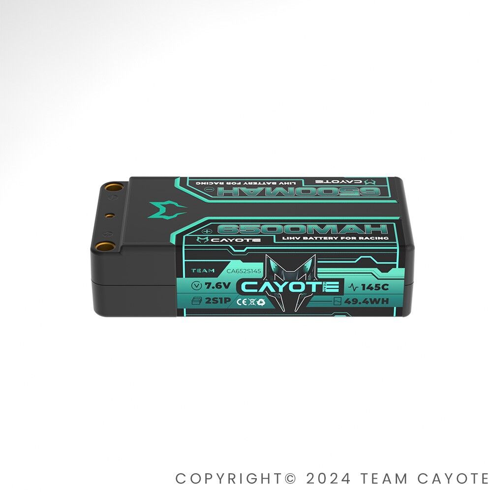 CAYOTE Racing 6500mAh 2S Shorty LiPo Akku 7,6V 145C 228g - 652S145 - RCXX - RC Racing Shop | RC Models | Tuning & Spare Parts for Professionals