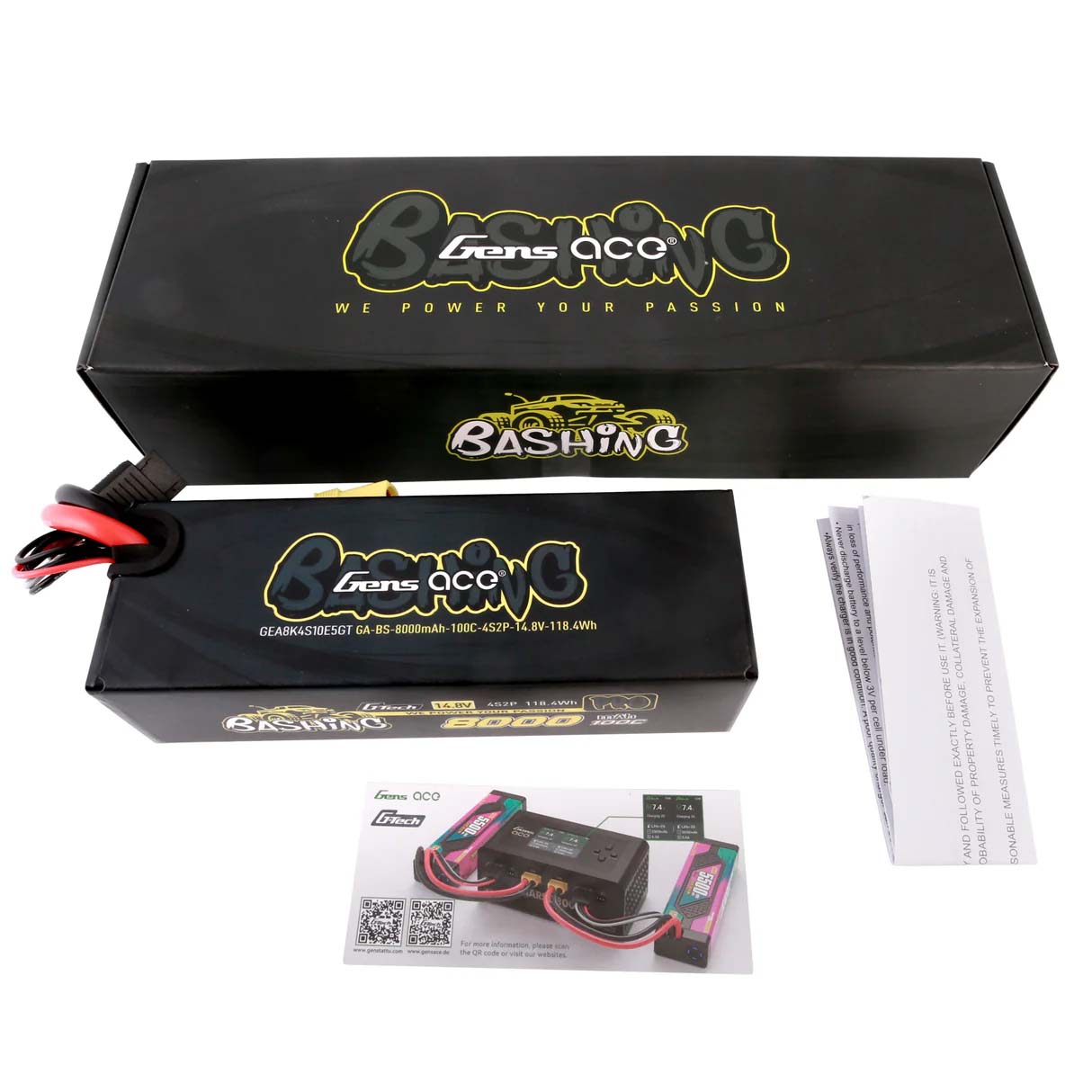 GensAce Extreme LiPo 4S 14.8V-8000-100C EC5 157x53x42mm 760g G-Tech