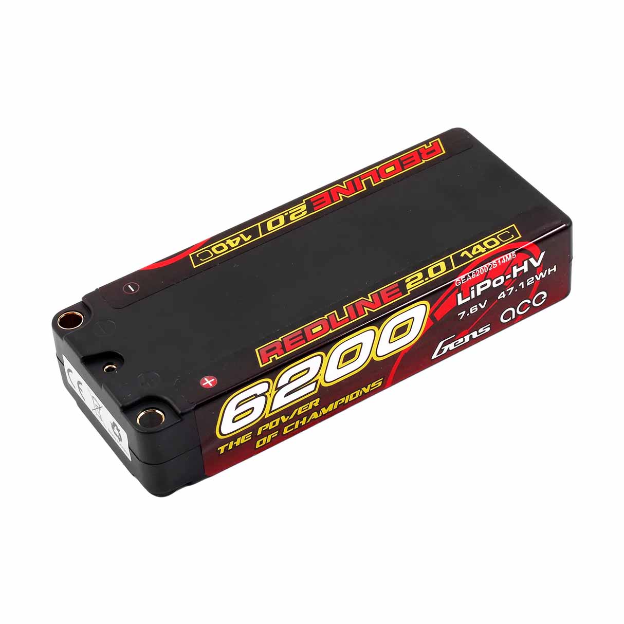 Batterie GensAce Redline 2.0 Mid Size 2S HV 7,6 V - 140 C - 6200 mAh 113 x 47 x 22 mm 228 g