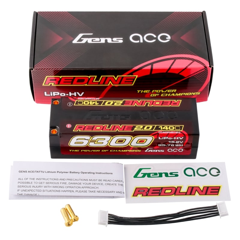 GensAce Redline 2.0 4S HV 15.2V-140C-6300 139x47x37mm 452g
