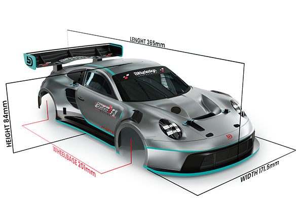 Bittydesign P-GT3R 1/12 GT12 Onroad Body Shell  - BDGT12-PGT3R