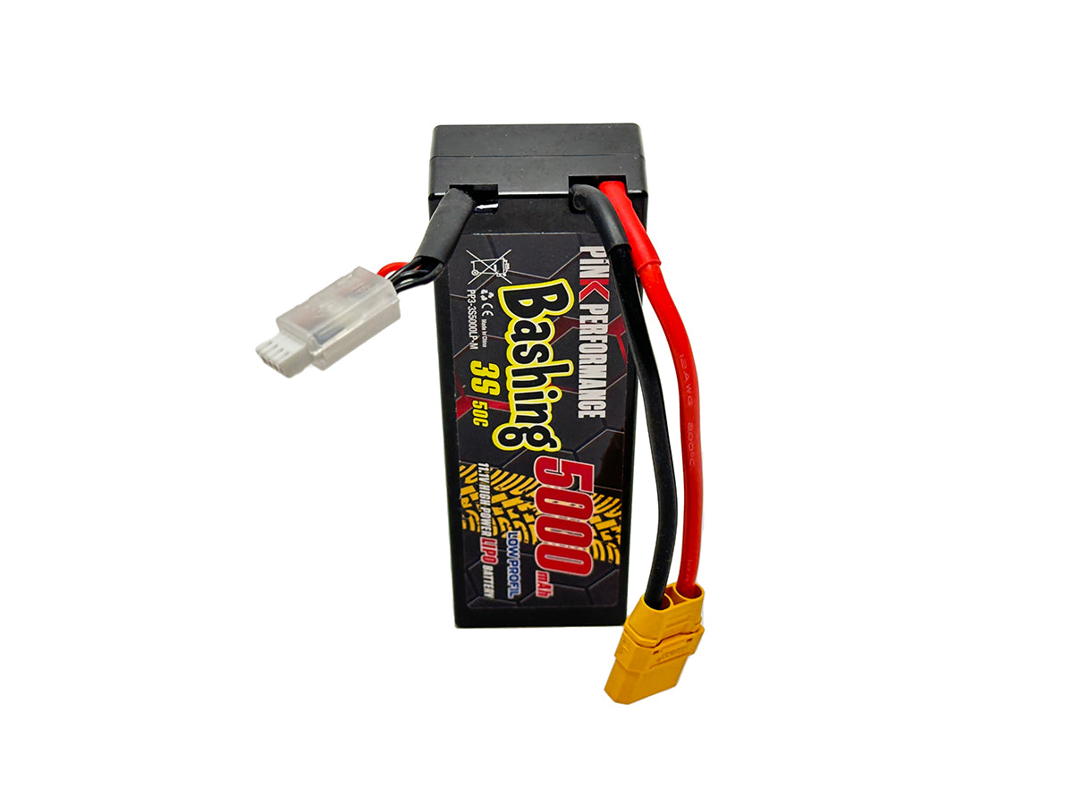 Batterie LiPo 3S 11,1 V - 5000 mAh - 50C (Multicolore) rose pour le bashing, dimensions : 139 x 47 x 28 mm, poids : 380 g