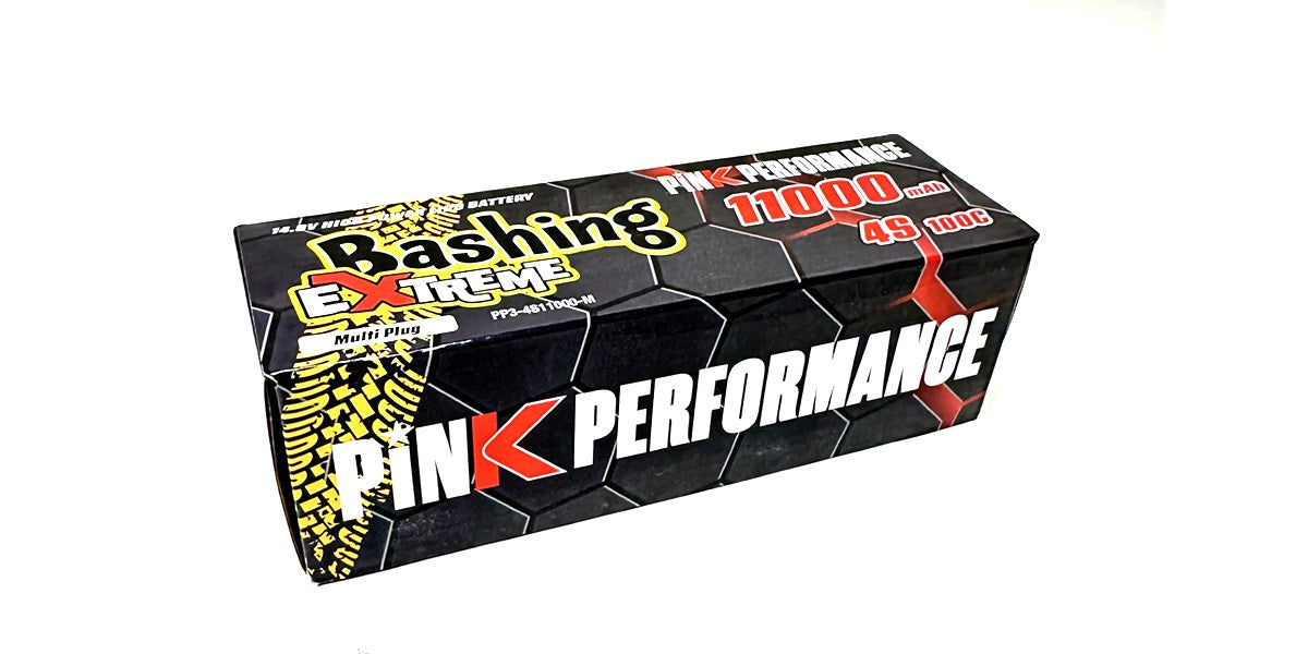 Batterie LiPo 4S 14,8 V - 11 000 mAh - 100 C rose extrême pour le bashing, dimensions : 178 x 52 x 53 mm, poids : 985 g