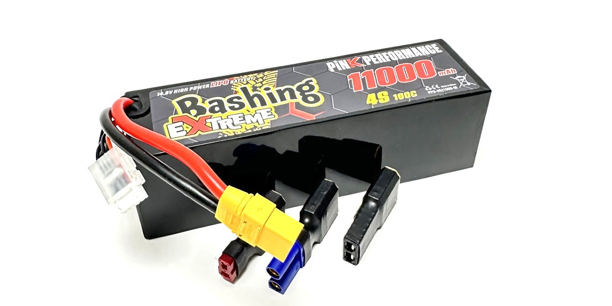 Batterie LiPo 4S 14,8 V - 11 000 mAh - 100 C rose extrême pour le bashing, dimensions : 178 x 52 x 53 mm, poids : 985 g
