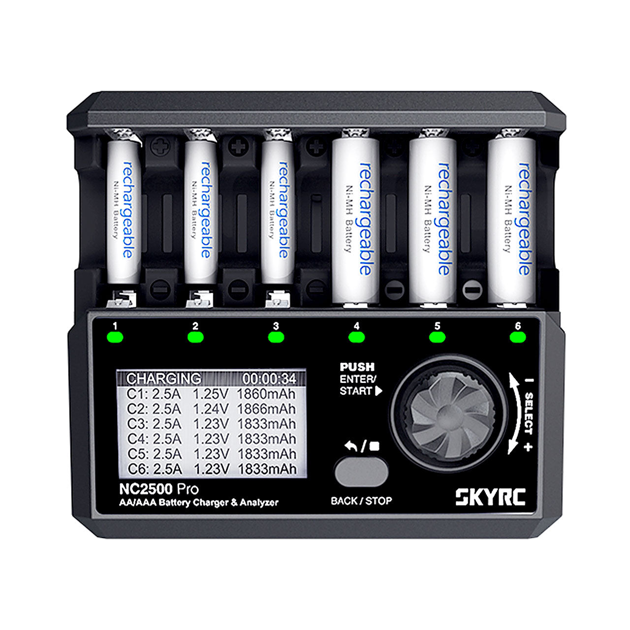 SkyRC NC2500 Pro charger for 6× AA / AAA NiMH &amp; NiCd