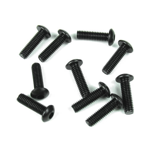 Tekno M4x14mm Button Head Screws (black, 10pcs) - TKR1445