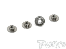 T-Works TP-034S 64 Titanium Light Weight large-contact Serrated M4 Short Wheel Nuts (4) - RCXX - rc racing for professionals