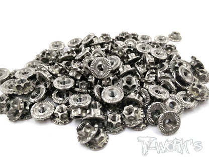 T-Works TP-034 64 Titanium Light Weight large-contact Serrated M4 Wheel Nuts (4) - RCXX - rc racing for professionals