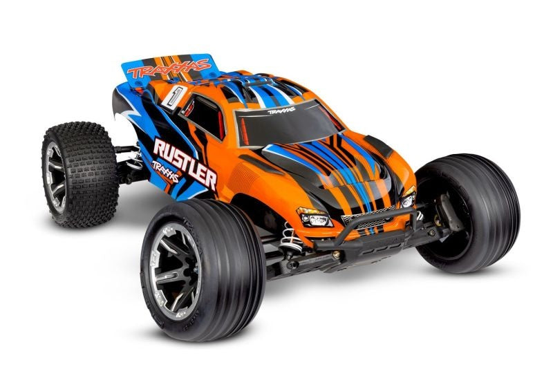 TRAXXAS Rustler 1/10 2WD Stadium Truck RTR Brushed - HD Akku Ladegerät USB-C - 37254 - RCXX - RC Racing Shop | RC Models | Tuning & Spare Parts for Professionals