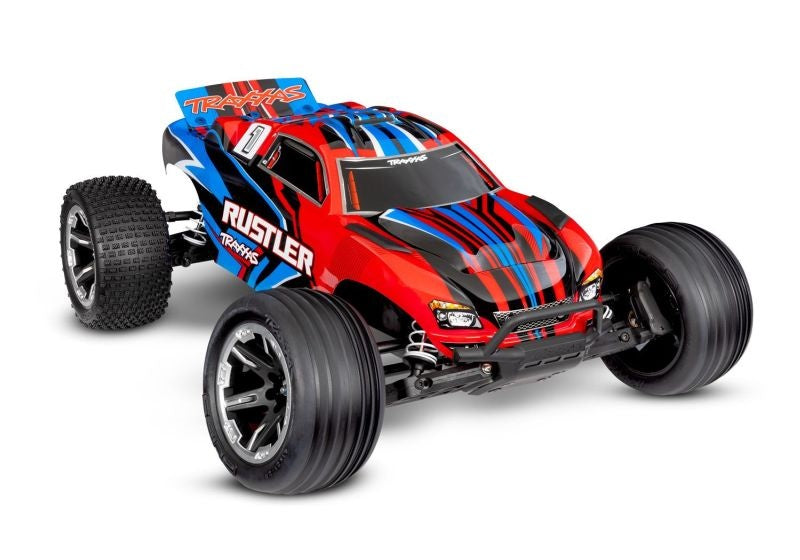 TRAXXAS Rustler 1/10 2WD Stadium Truck RTR Brushed - HD Akku Ladegerät USB-C - 37254 - RCXX - RC Racing Shop | RC Models | Tuning & Spare Parts for Professionals