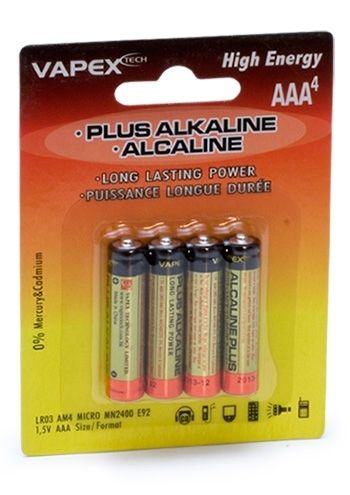 Vapex Plus Alkaline Batteries AAA (4) - VPLUS4AAA - RCXX - RC Racing Shop | RC Models | Tuning & Spare Parts for Professionals
