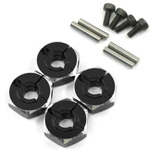 Aluminum Hex Adaptor Set 12x6mm For 1/10 RC Touring Drift Crawler Black
