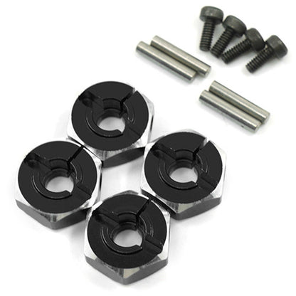 Aluminum Hex Adapter Set 12x6mm For 1/10 RC Touring Drift Crawler Black