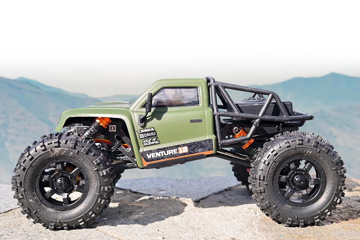 HPI Venture18 CC FLUX 1/18 Competition Scale Crawler RTR | Gunmetal / Military Green