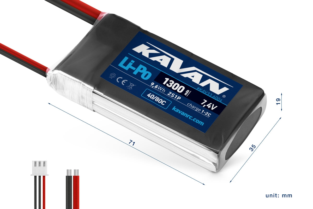 Batterie KAVAN Li-Po 1300mAh 7,4V 40/80C – KAV33.6004