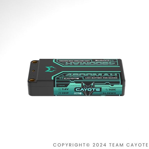 Cayote Racing 4600mAh 2S Shorty LiPo Akku 7,6V 145C 163g - 462S145 - RCXX - RC Racing Shop | RC Models | Tuning & Spare Parts for Professionals