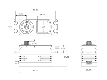 SRT Servo CH712S 1/10 Onroad/Offroad HV (0.049s/8.4V/12.6kg) - RCXX - rc racing for professionals