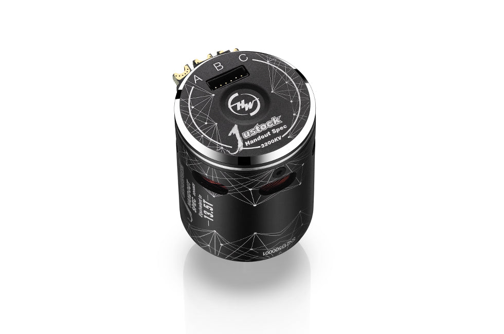 Hobbywing XeRun Justock 13.5T "Handout" Spec 3200KV Motor - Black - RCXX - rc racing for professionals