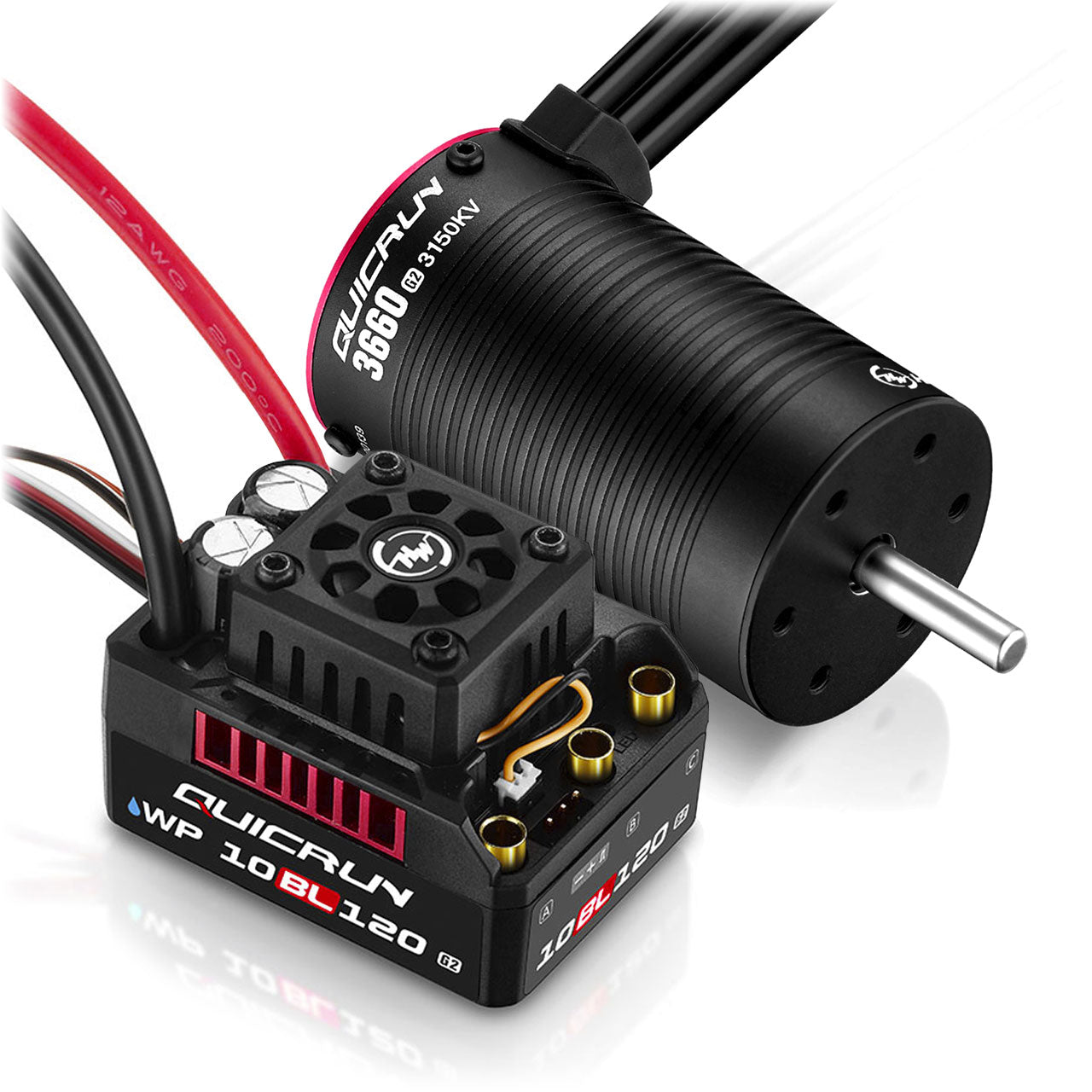 Hobbywing QuicRun Brushless WP 10BL120 G2 ESC & 3660SL G2 3150KV Motor Combo - HW38030210 - RCXX - RC Racing Shop | RC Models | Tuning & Spare Parts for Professionals