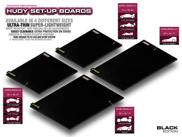 Set-Up-Board für 1/10 & 1/12 ON-ROAD – LIGHTWEIGHT – SCHWARZ - H108305 - RCXX - RC Racing Shop | RC Models | Tuning & Spare Parts for Professionals
