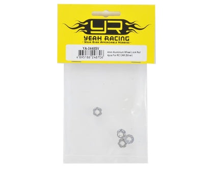 4mm Aluminium Wheel Flange Lock Nut 4pcs For RC Car Silver